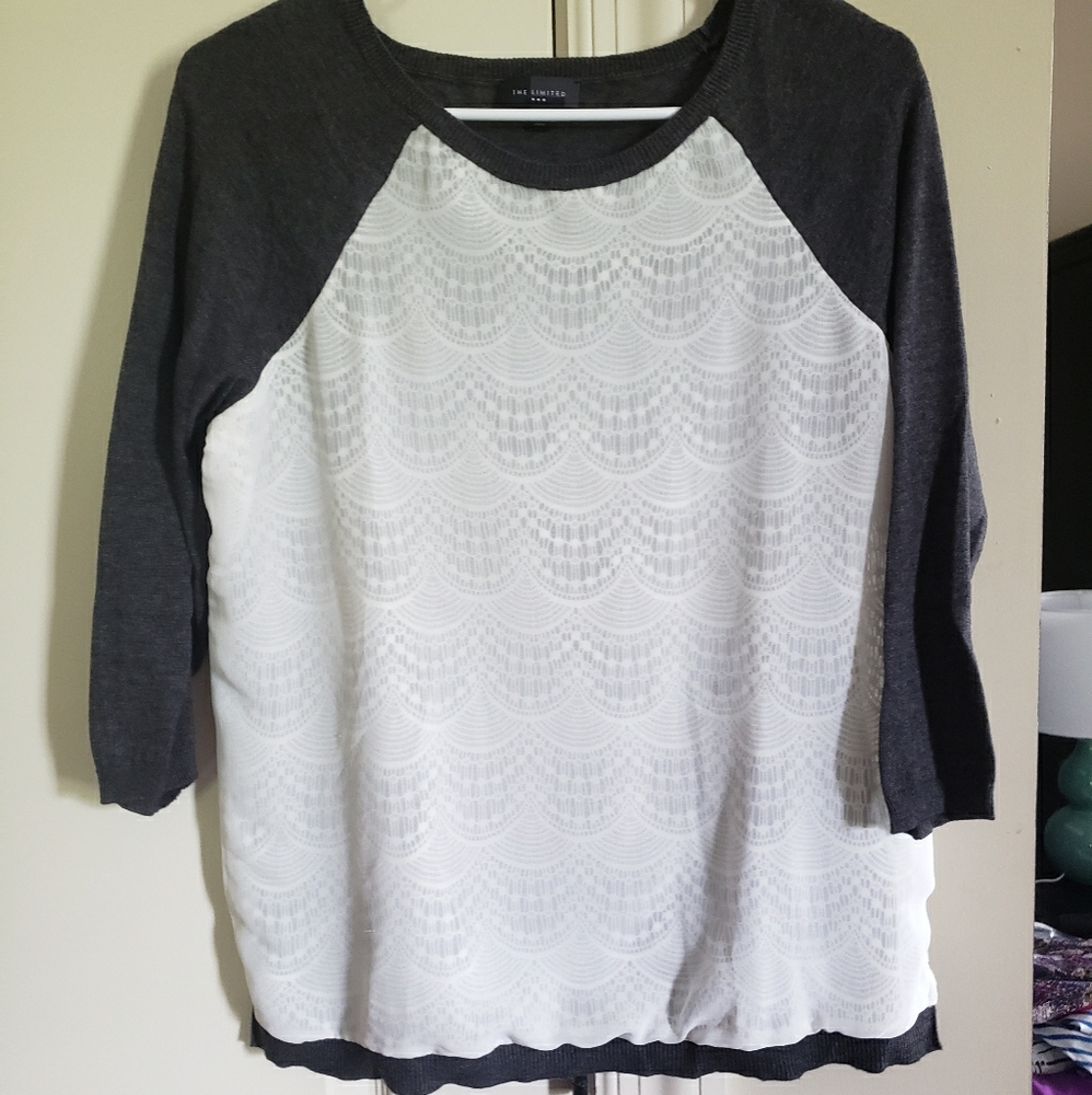 Gray and lace sweater